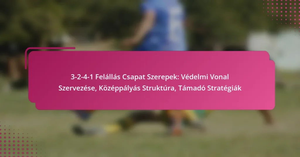 3-2-4-1 Felállás Csapat Szerepek: Védelmi Vonal Szervezése, Középpályás Struktúra, Támadó Stratégiák