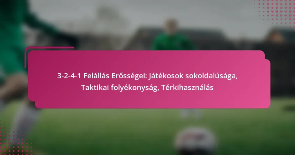 3-2-4-1 Felállás Erősségei: Játékosok sokoldalúsága, Taktikai folyékonyság, Térkihasználás
