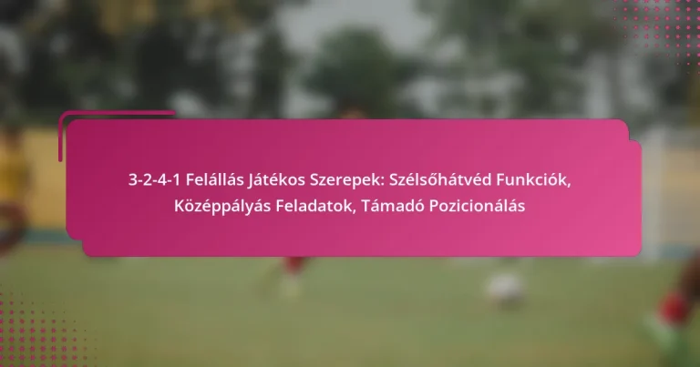 3-2-4-1 Felállás Játékos Szerepek: Szélsőhátvéd Funkciók, Középpályás Feladatok, Támadó Pozicionálás