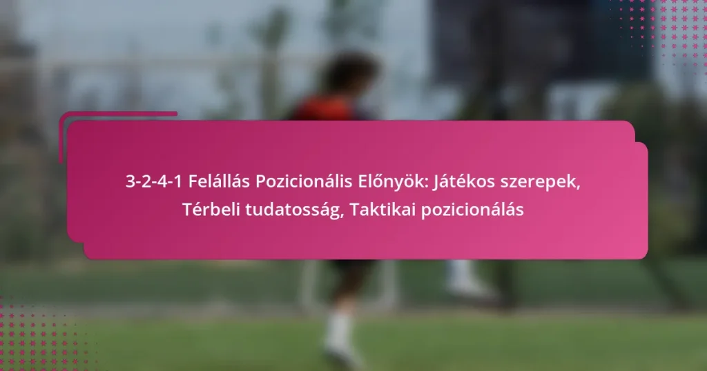 3-2-4-1 Felállás Pozicionális Előnyök: Játékos szerepek, Térbeli tudatosság, Taktikai pozicionálás