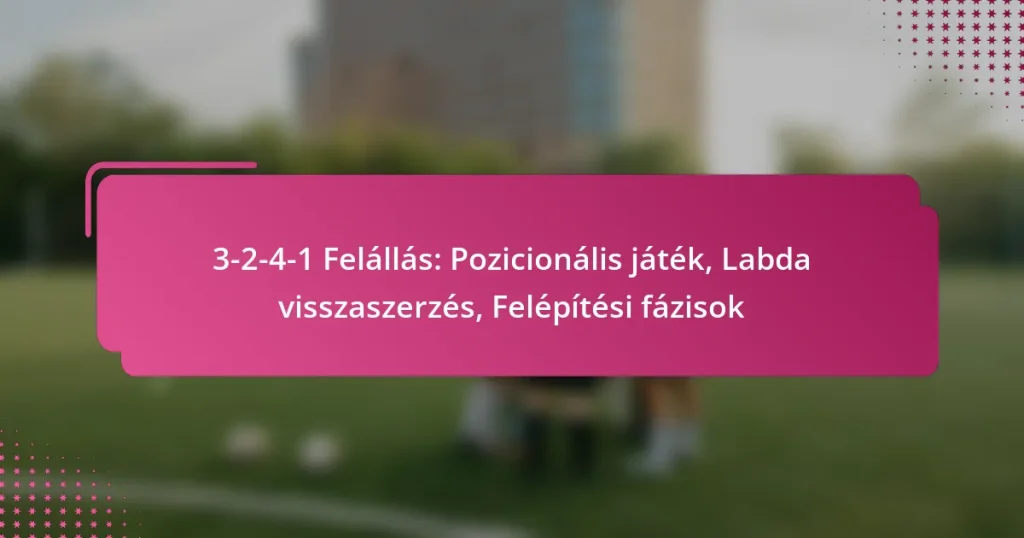 3-2-4-1 Felállás: Pozicionális játék, Labda visszaszerzés, Felépítési fázisok