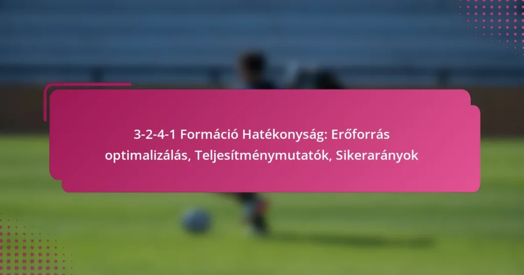 3-2-4-1 Formáció Hatékonyság: Erőforrás optimalizálás, Teljesítménymutatók, Sikerarányok
