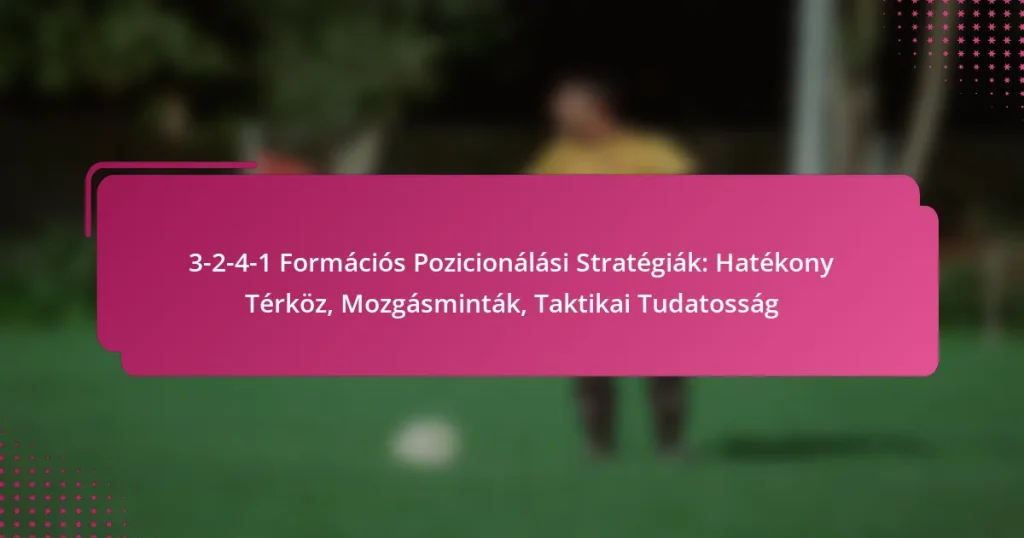 3-2-4-1 Formációs Pozicionálási Stratégiák: Hatékony Térköz, Mozgásminták, Taktikai Tudatosság