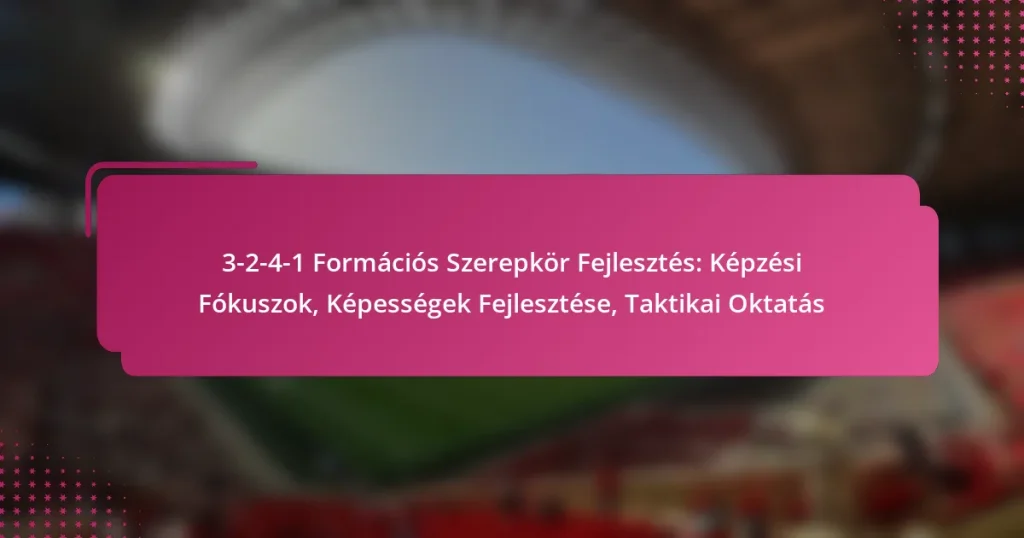 3-2-4-1 Formációs Szerepkör Fejlesztés: Képzési Fókuszok, Képességek Fejlesztése, Taktikai Oktatás