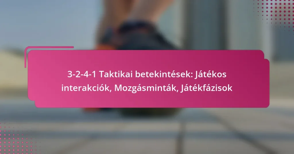 3-2-4-1 Taktikai betekintések: Játékos interakciók, Mozgásminták, Játékfázisok