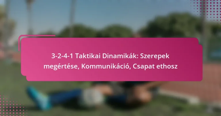 3-2-4-1 Taktikai Dinamikák: Szerepek megértése, Kommunikáció, Csapat ethosz