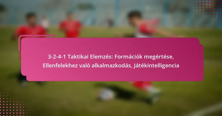 3-2-4-1 Taktikai Elemzés: Formációk megértése, Ellenfelekhez való alkalmazkodás, Játékintelligencia
