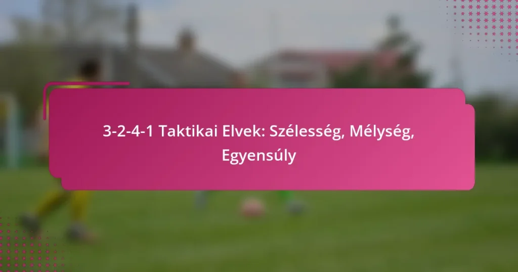 3-2-4-1 Taktikai Elvek: Szélesség, Mélység, Egyensúly