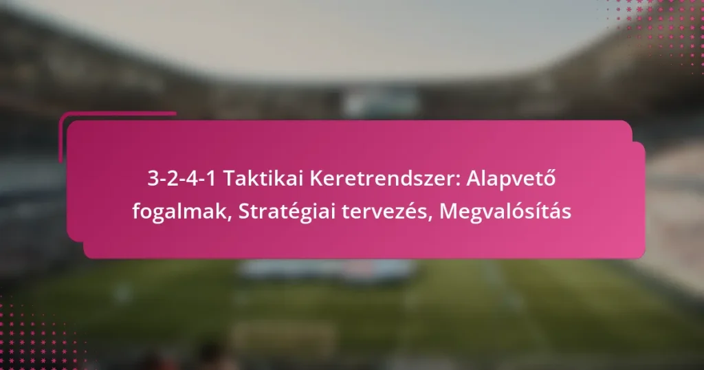 3-2-4-1 Taktikai Keretrendszer: Alapvető fogalmak, Stratégiai tervezés, Megvalósítás