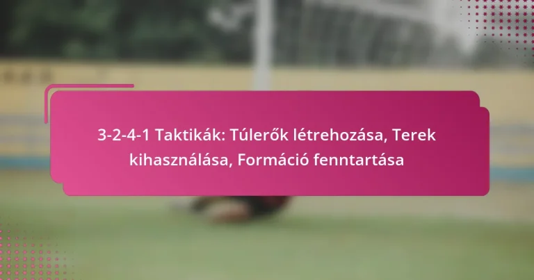 3-2-4-1 Taktikák: Túlerők létrehozása, Terek kihasználása, Formáció fenntartása